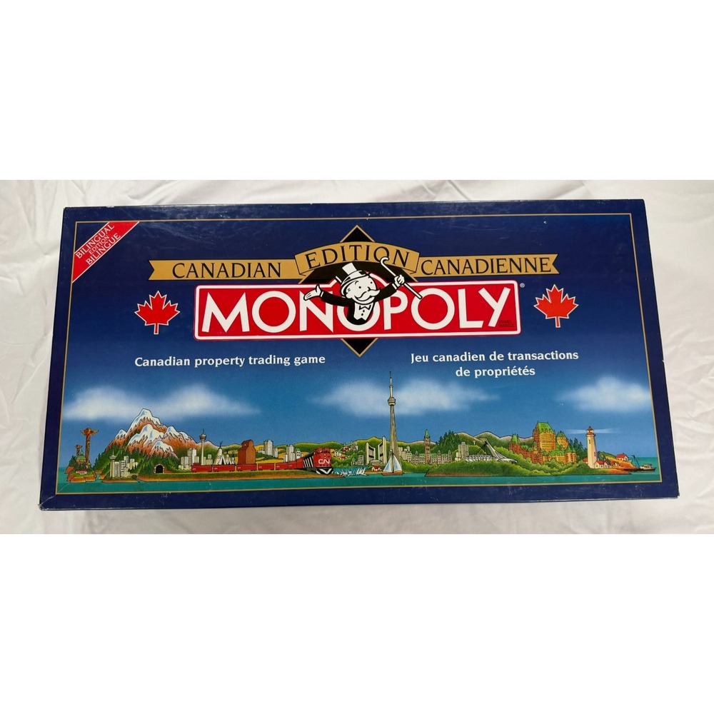 Monopoly Canadian Edition 2000 Bilingual English French Open Box Unused Complete